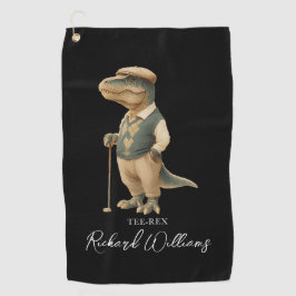 Cool Tee-Rex Golfer Dinosaur Signature Name Golfhanddoek