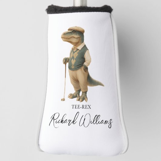 Cool Tee-Rex Golfer Dinosaur Signature Name Golfheadcover (Draai 90)