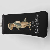 Cool Tee-Rex Golfer Dinosaur Signature Name Golfheadcover (Voorkant)
