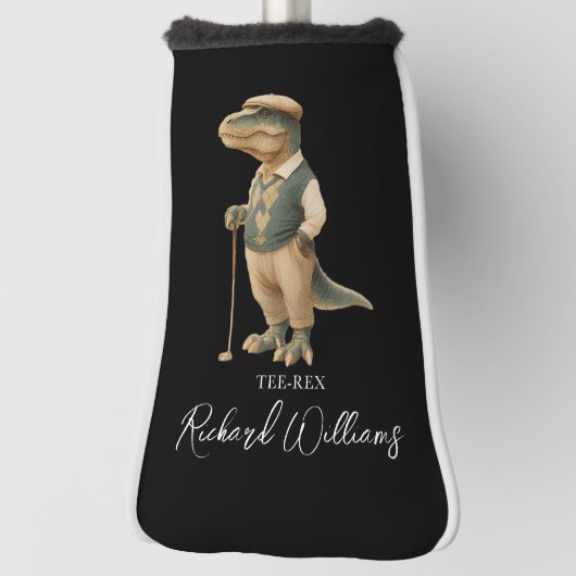 Cool Tee-Rex Golfer Dinosaur Signature Name Golfheadcover (Draai 90)