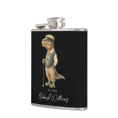 Cool Tee-Rex Golfer Dinosaur Signature Name Heupfles (Links)