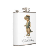 Cool Tee-Rex Golfer Dinosaur Signature Name Heupfles (Rechts)