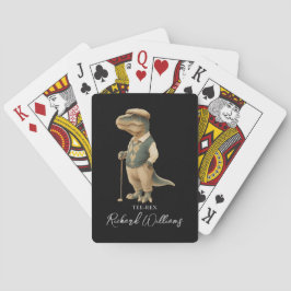 Cool Tee-Rex Golfer Dinosaur Signature Name Pokerkaarten