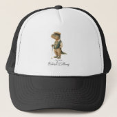 Cool Tee-Rex Golfer Dinosaur Signature Name Trucker Pet (Voorkant)