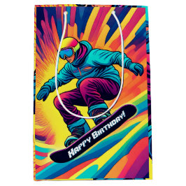 Cool Teen Snowboarder Winter Verjaardag Medium Cadeauzakje
