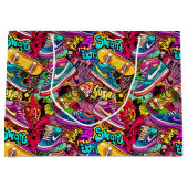Cool tegelpatroon comic graffiti tiener  groot cadeauzakje (Voorkant)