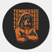 Cool Tennessee Dog Lovers Coonhound Men Women Kids Ronde Sticker (Voorkant)