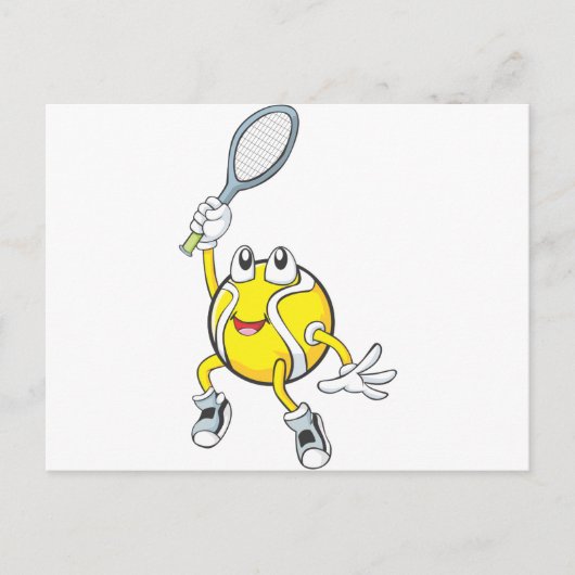 Cool Tennis Ball Holding Racquet Briefkaart (Voorkant)