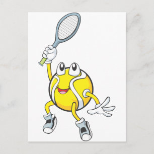 Cool Tennis Ball Holding Racquet Briefkaart
