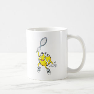 Cool Tennis Ball Holding Racquet Koffiemok
