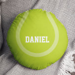 Cool Tennis Ball Rond Kussen<br><div class="desc">Een gepersonaliseerd sportontwerp is de perfecte aanvulling op elke kleuterschool, kinderslaapkamer, tienerruimte, studentenkamer, enz.</div>