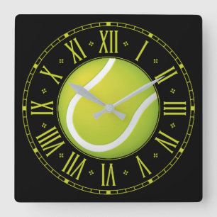 Cool Tennis ball   Tijd voor de sport Vierkante Klok