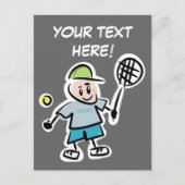 Cool tennis briefkaart met leuke cartoon (Voorkant)