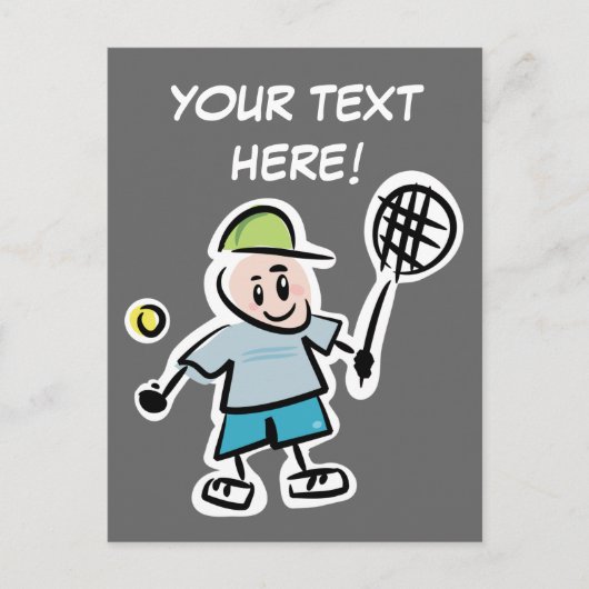 Cool tennis briefkaart met leuke cartoon (Voorkant)