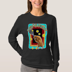 Cool Tennis Cat Wearing Sunglazen Tennis Racket B T-shirt