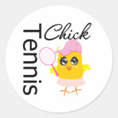 Cool Tennis Chick Ronde Sticker (Voorkant)