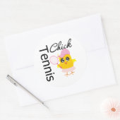 Cool Tennis Chick Ronde Sticker (Envelop)