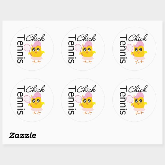Cool Tennis Chick Ronde Sticker (Vel)