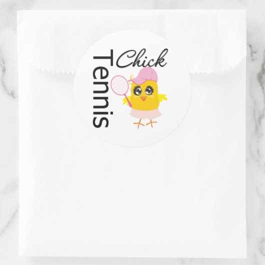 Cool Tennis Chick Ronde Sticker (Tas)
