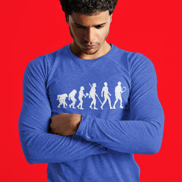 Cool Tennis-evolutie, blauwe, volwassen lange hoes T-shirt