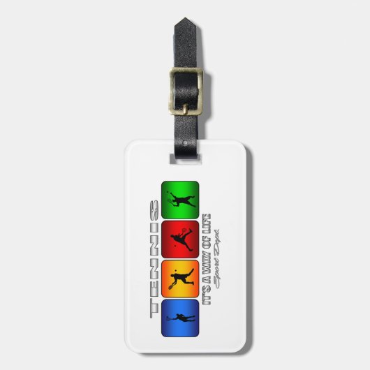 Cool Tennis is een manier van leven (mannen) Bagagelabel (Voorkant verticaal)