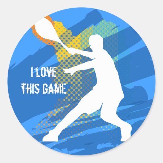 Cool tennis sticker: Ik hou van dit spel Ronde Sticker (Voorkant)