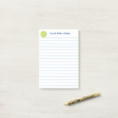 Cool tenniscoach gelinieerd op maat post-it® notes (Op bureau)