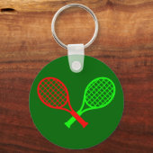 Cool tennisracket abstract ontwerp sleutelhanger (Voorkant)