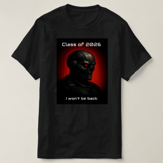 Cool Terminator Skull Graduation Graphic Design  T-shirt (Design voorkant)