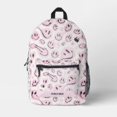 Cool Terug naar School Smile Meisje Pastel Roze Bedrukte Rugzak (Voorkant)