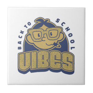 Cool Terug naar School Vibes Cartoon Art Tegeltje