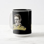 Cool Tesla met Shades-Mok Tweekleurige Koffiemok (Voorkant links)