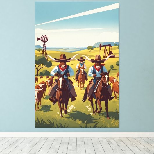 Cool Texas Canvas Afdruk (Insitu (Houten vloer))