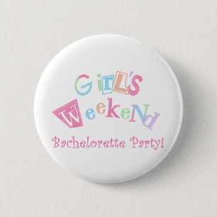 Cool Text Girls Weekend Bachelorette Party Ronde Button 5,7 Cm