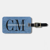 Cool Texture Jeans Zwart Vet Monogram Bagagelabel (Voorkant horizontaal)