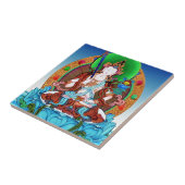 Cool thangka Akasagarbha Bodhisattva Mahasattva Tegeltje (Zijkant)