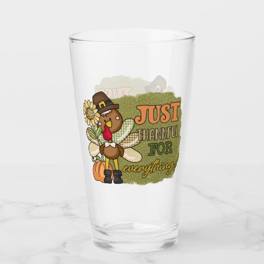 Cool Thankful Thanksgiving Holiday kalkoen Glas (Voorkant)