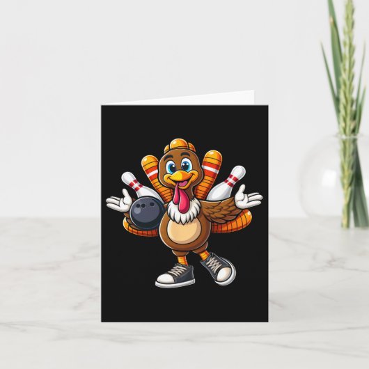 Cool Thanksgiving Bowling Gobble Speler Turkije Bo Kaart (Voorkant)