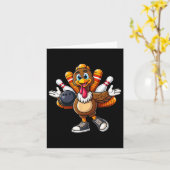 Cool Thanksgiving Bowling Gobble Speler Turkije Bo Kaart (Gele Bloem)