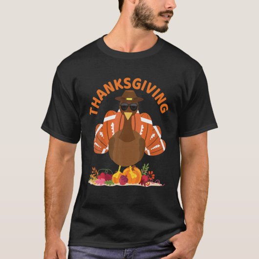 Cool Thanksgiving Football For Gobble Turkey Playe T-shirt (Voorkant)