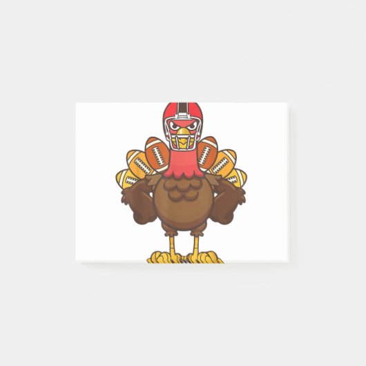 Cool Thanksgiving Football Gobble Player Turkey Gi Post-it® Notes (Voorkant)