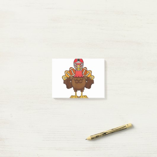 Cool Thanksgiving Football Gobble Player Turkey Gi Post-it® Notes (Op bureau)
