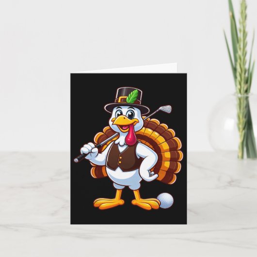 Cool Thanksgiving Golf Gobble Player Turkije Golf  Kaart (Voorkant)