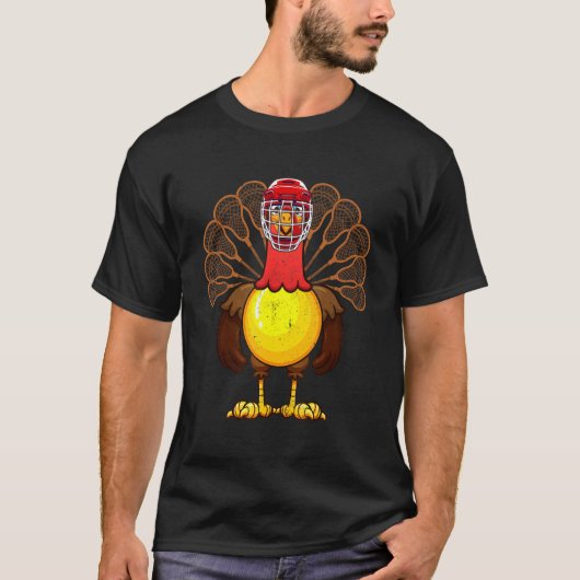 Cool Thanksgiving Lacrosse Gobble Player Turkey T-shirt (Voorkant)