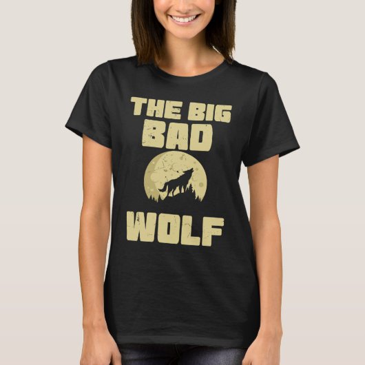 Cool The Big Wolf Howling Moon Fairy Tale Readers T-shirt (Voorkant)