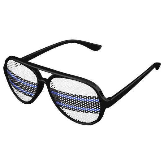 Cool Thin Blue Line Shades Aviator Zonnebril (Gekanteld)