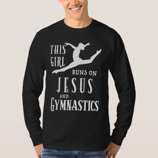 Cool This Girl Runs On Jesus And Gymnastics T-shirt (Voorkant)
