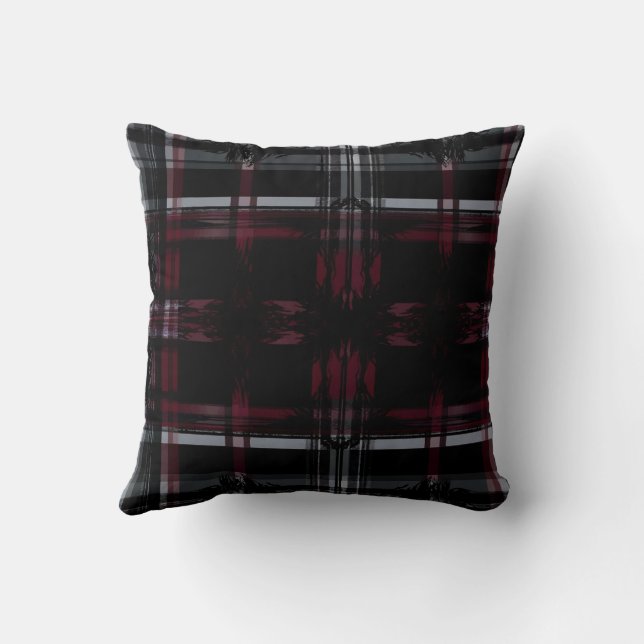 Cool Thrashed Gothic Grungy Grunge Plaid Patroon Kussen (Achterkant)