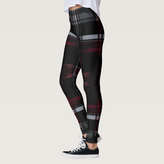 Cool Thrashed Gothic Grungy Grunge Plaid Patroon Leggings (Links)
