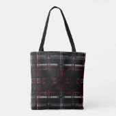 Cool Thrashed Gothic Grungy Grunge Plaid Patroon Tote Bag (Achterkant)